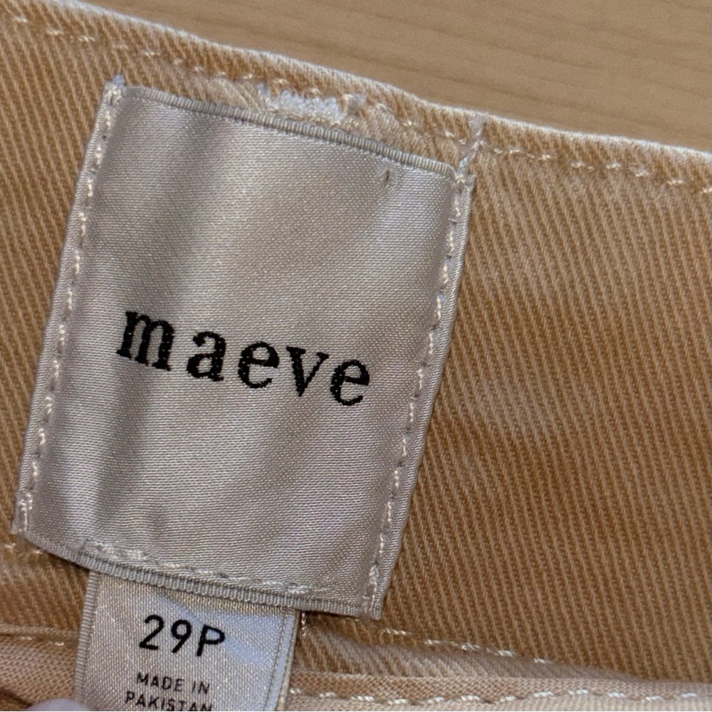 MAEVE The Delaney Crop Clean-Seamed High-Rise Wide-Leg Jeans 29P Soft Beige - Picture 5 of 12